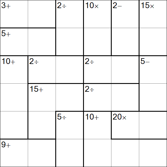 Calcudoku - Difícil