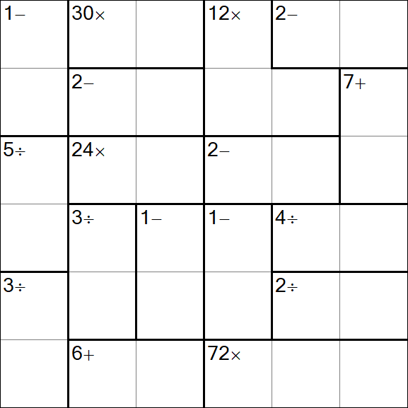 Calcudoku - Difícil