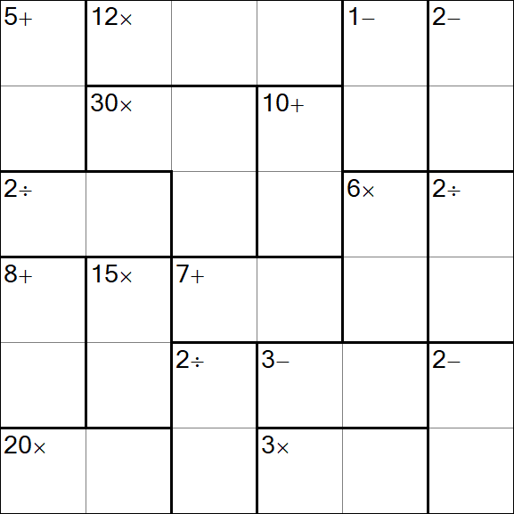 Calcudoku - Difícil