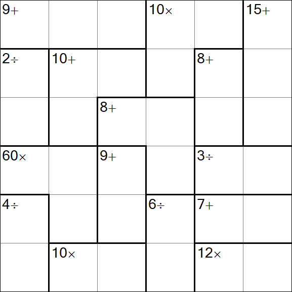 Calcudoku - Difficile
