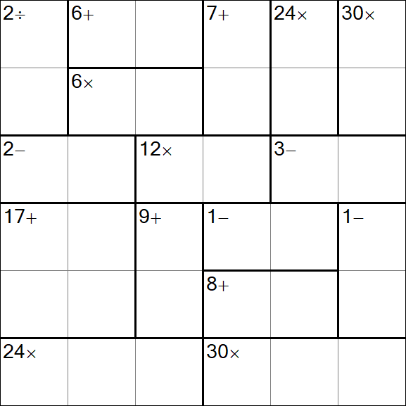 Calcudoku - Difficile