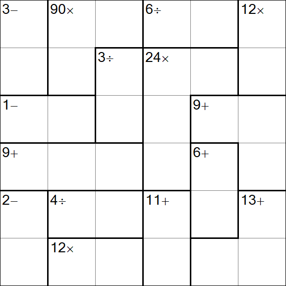 Calcudoku - Difícil
