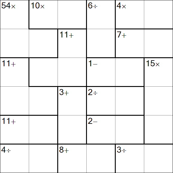 Calcudoku - Difficile