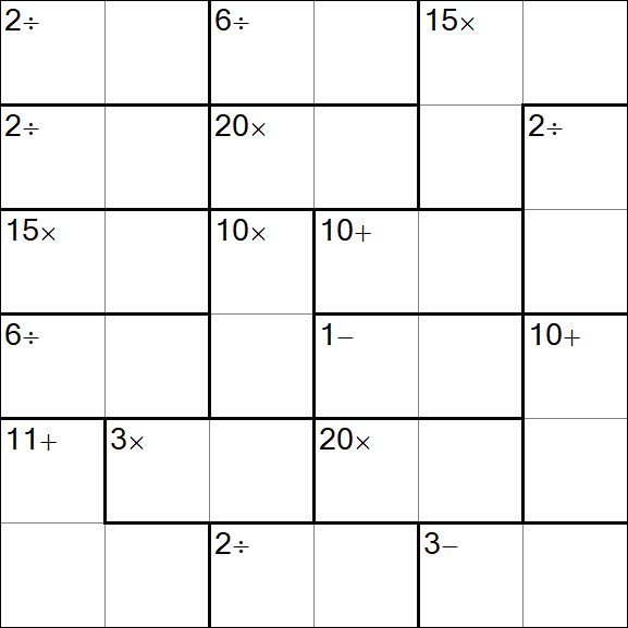 Calcudoku - Difficile