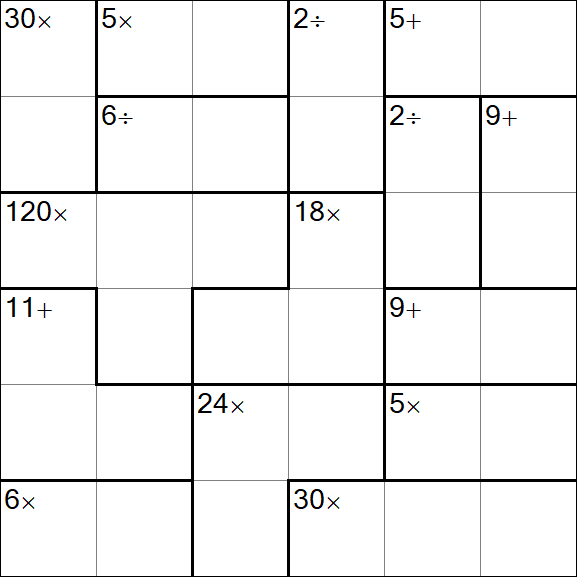 Calcudoku - Difficile