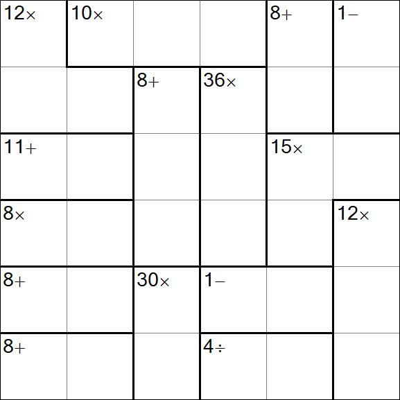 Calcudoku - Difficile