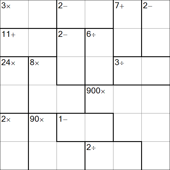 Calcudoku - Difficile