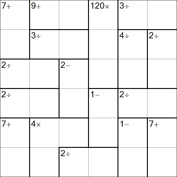 Calcudoku - Difficile