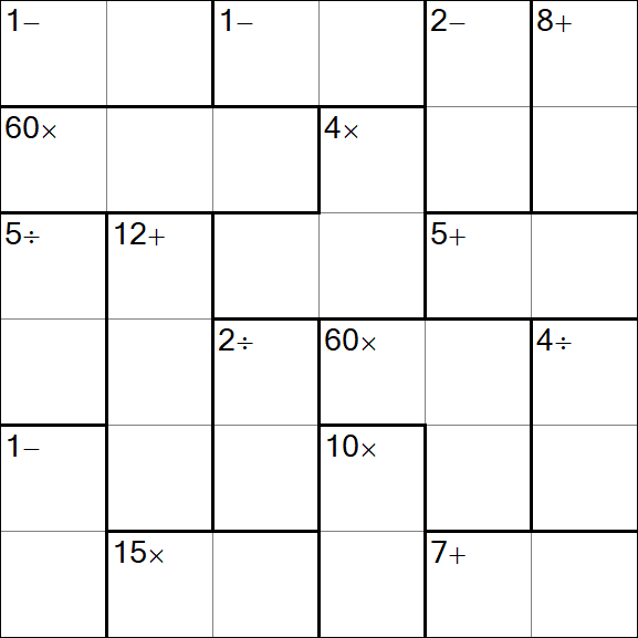 Calcudoku - Difícil
