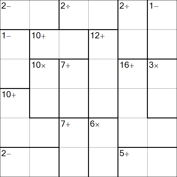 Calcudoku - Difícil