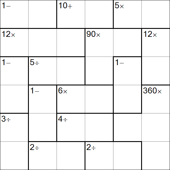 Calcudoku - Difficile
