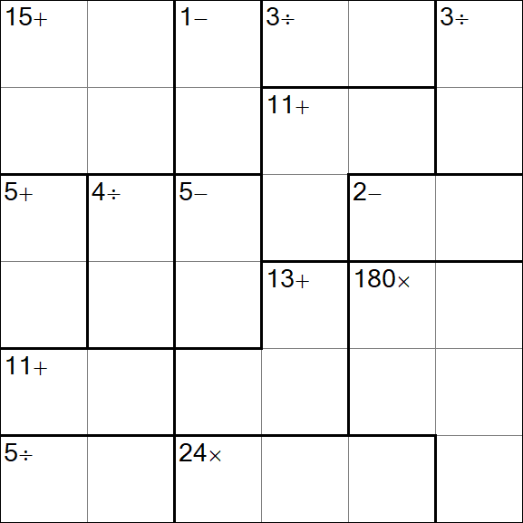 Calcudoku - Difficile
