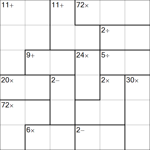 Calcudoku - Difficile