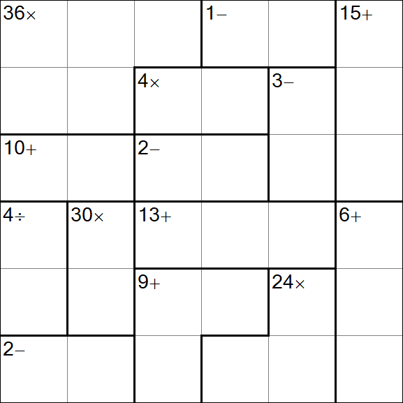 Calcudoku - Difficile