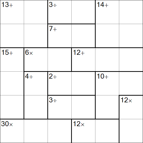 Calcudoku - Difficile