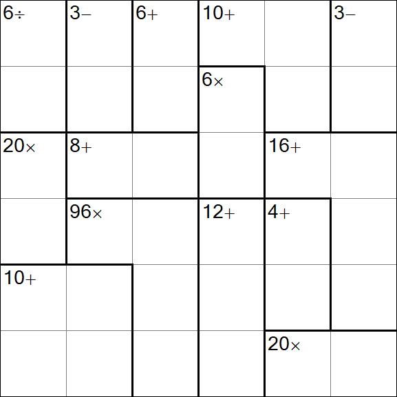 Calcudoku - Difficile