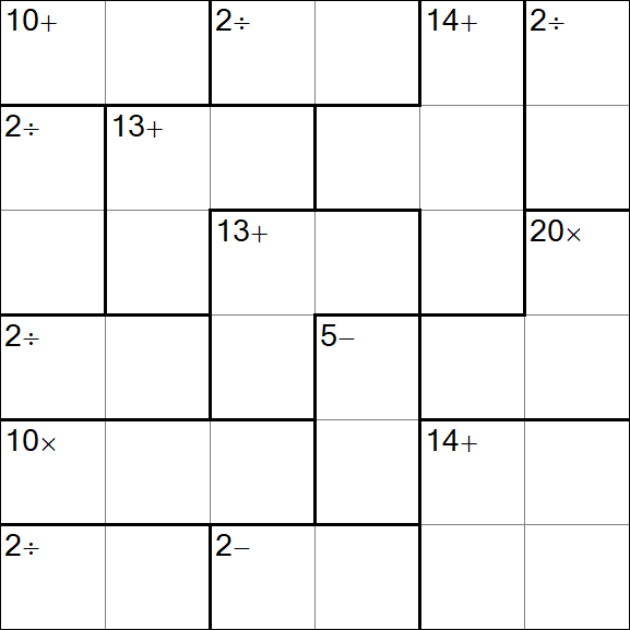 Calcudoku - Difficile