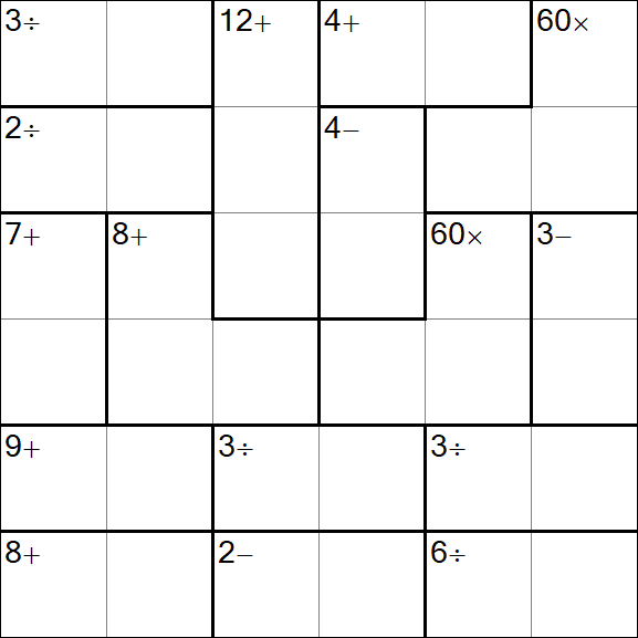 Calcudoku - Difficile