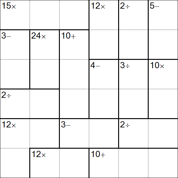 Calcudoku - Difficile