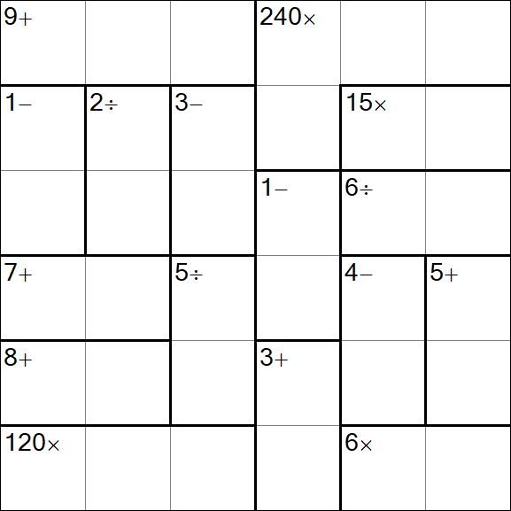 Calcudoku - Difficile