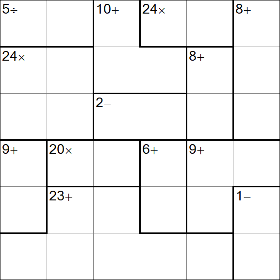 Calcudoku - Difficile
