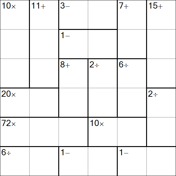 Calcudoku - Difficile