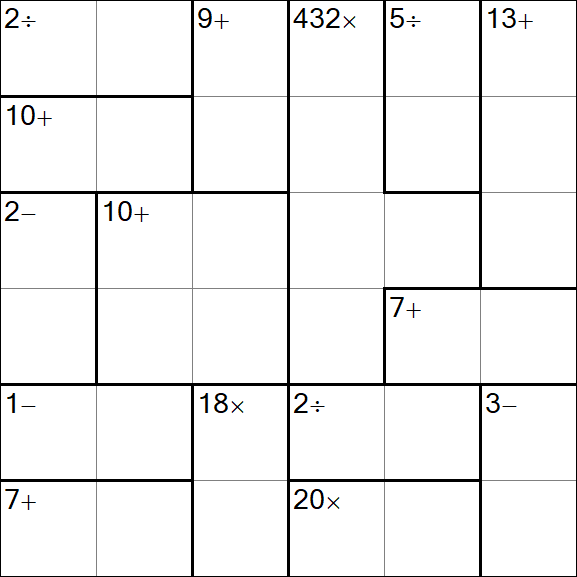 Calcudoku - Difícil