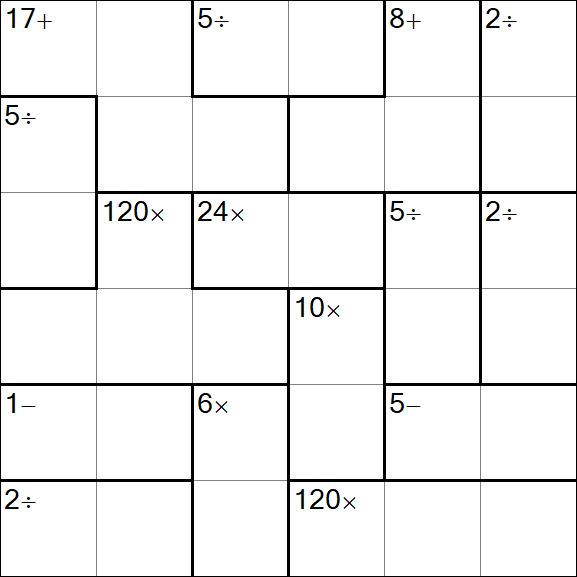 Calcudoku - Difficile