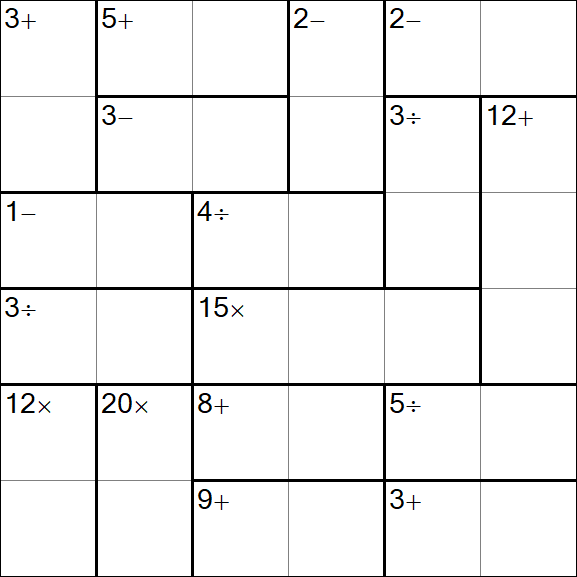 Calcudoku - Difficile