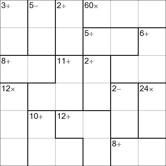 Calcudoku - Difficile