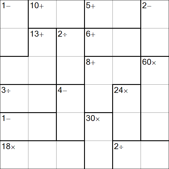 Calcudoku - Difficile