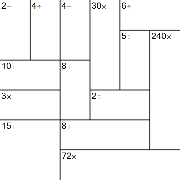 Calcudoku - Difficile