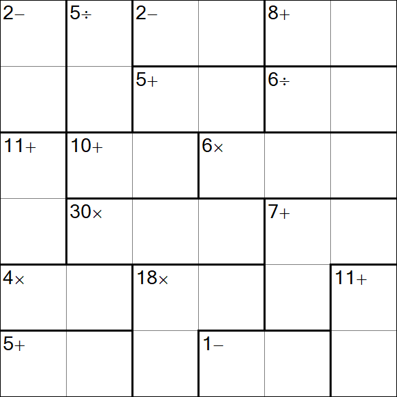 Calcudoku - Difficile