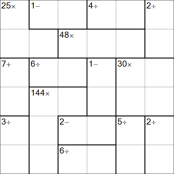 Calcudoku - Difficile
