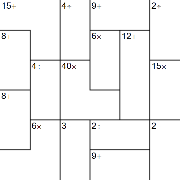 Calcudoku - Hard