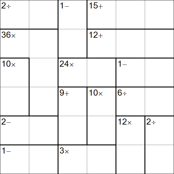 Calcudoku - Difficile