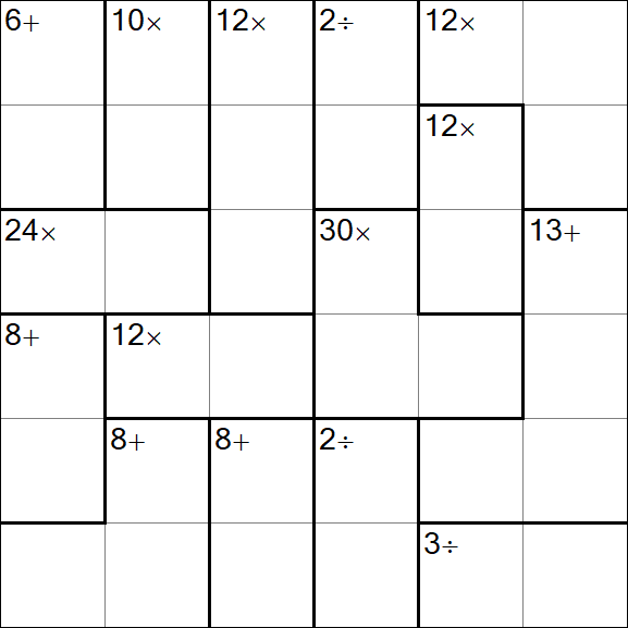 Calcudoku - Difficile
