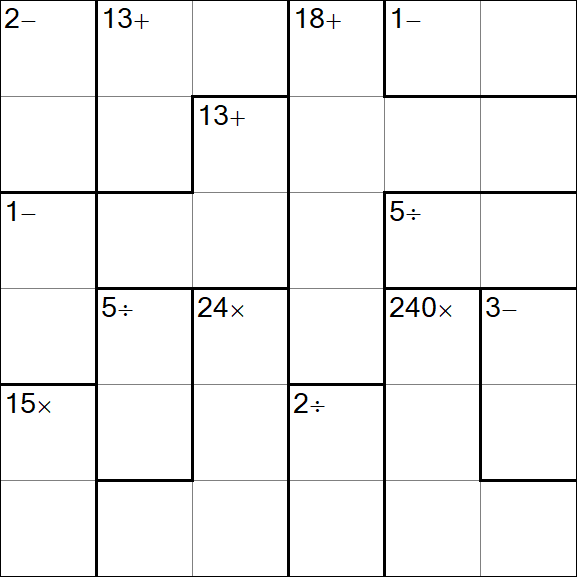 Calcudoku - Difficile