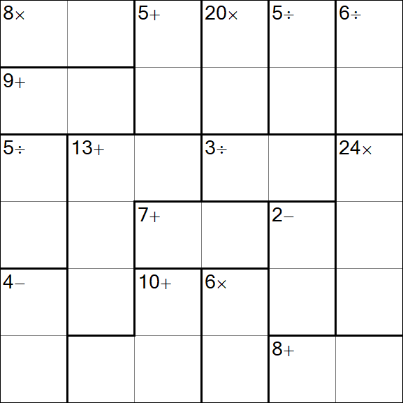 Calcudoku - Hard