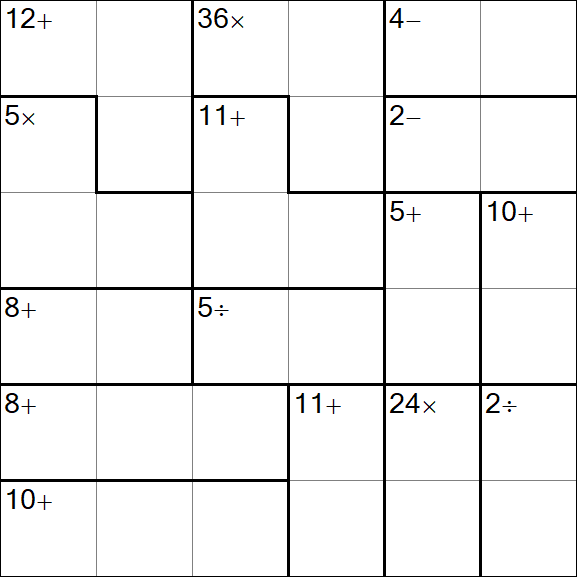 Calcudoku - Difficile
