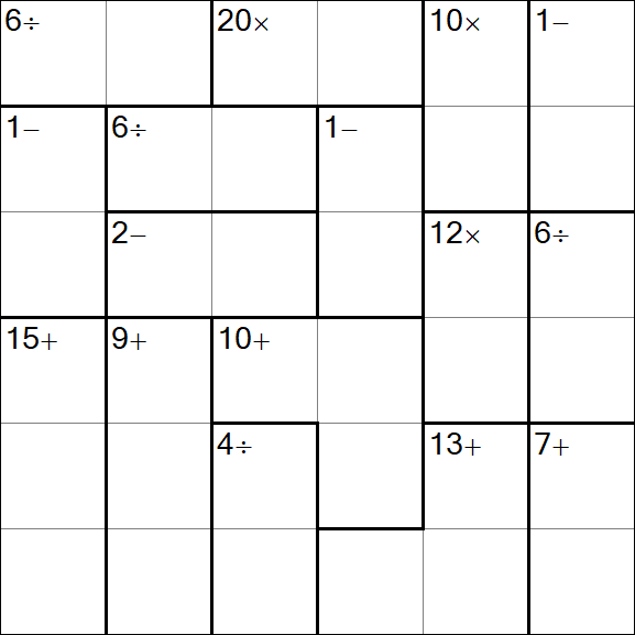 Calcudoku - Difficile