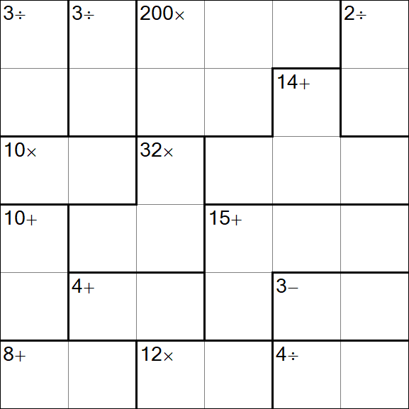 Calcudoku - Difficile