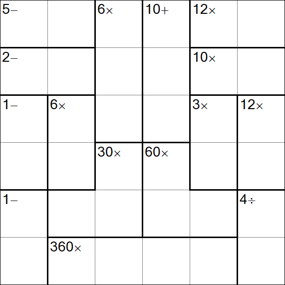 Calcudoku - Difficile