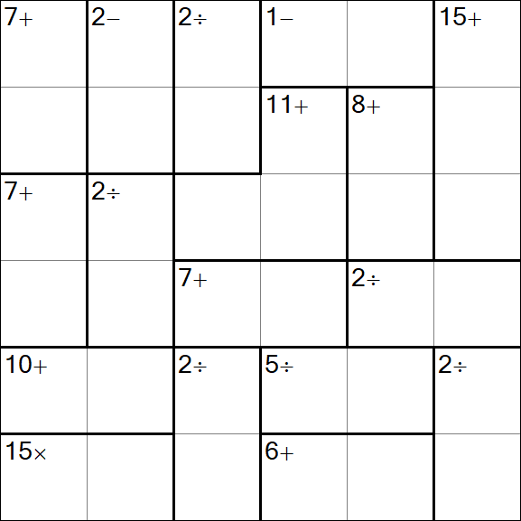 Calcudoku - Difficile