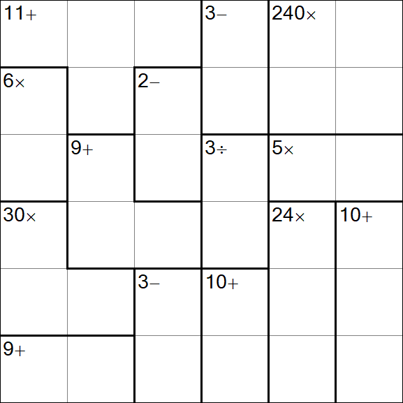 Calcudoku - Hard