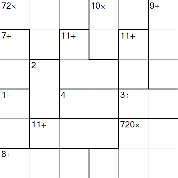 Calcudoku - Difficile