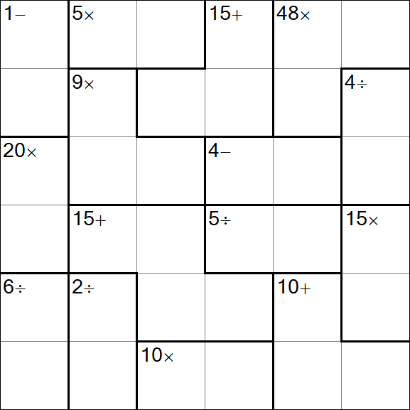 Calcudoku - Difficile