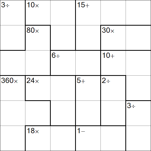 Calcudoku - Difficile