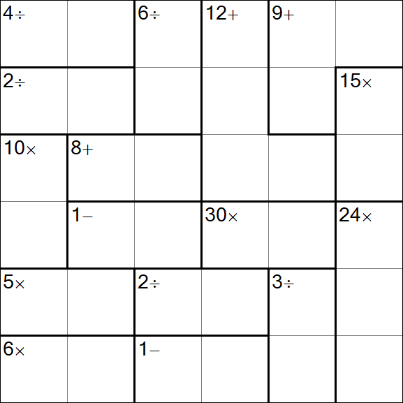Calcudoku - Difficile