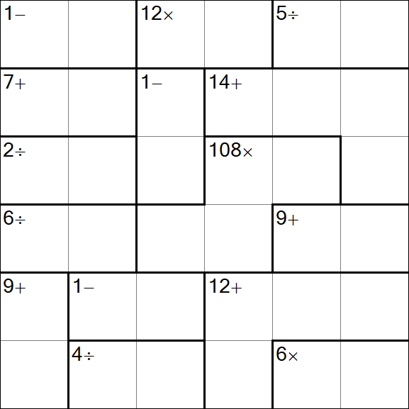 Calcudoku - Difficile
